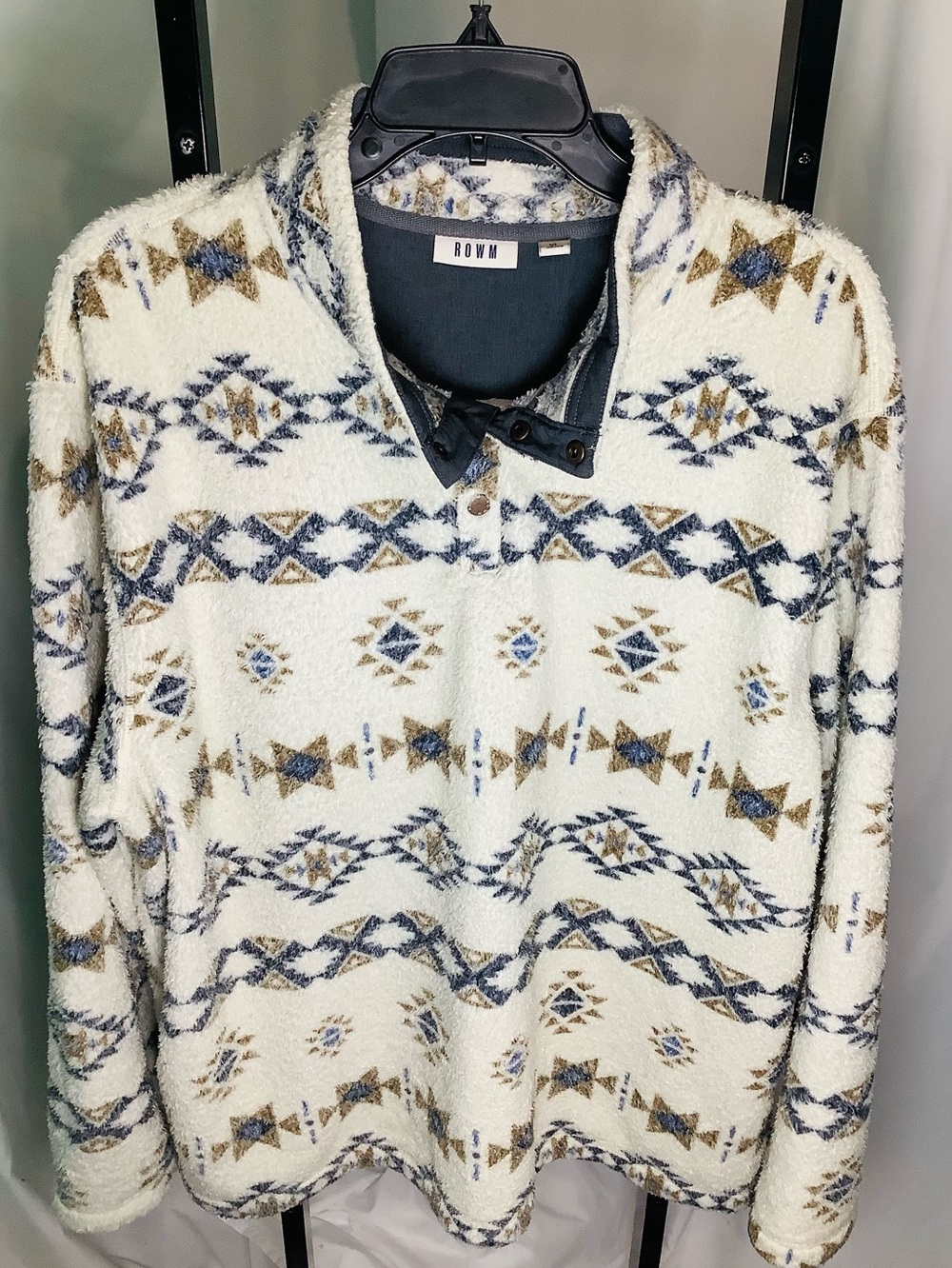 ROWM southwestern Aztec Fleece Pullover - XL